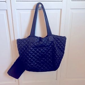 Quilted black tote